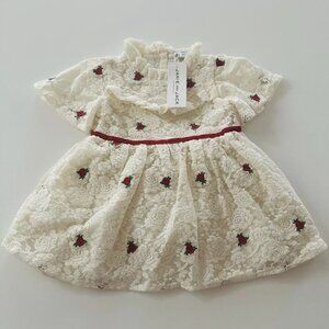 Janie and Jack 6-12 Months Baby Girl Ivory Lace Floral Dress